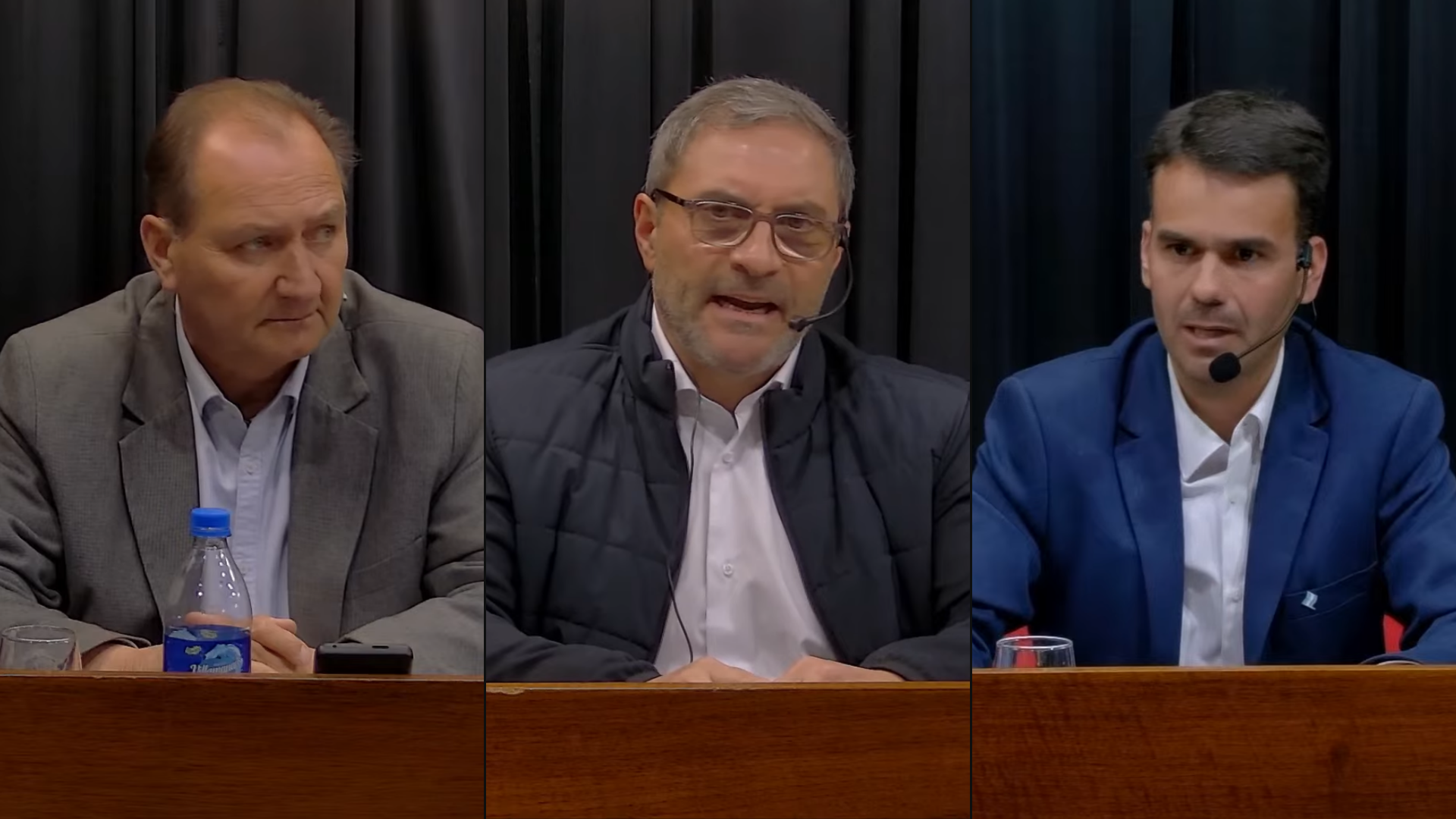 Pedro Dellarossa y Germán Font se cruzaron en Marcos Juárez y Llaryora quedó en el centro